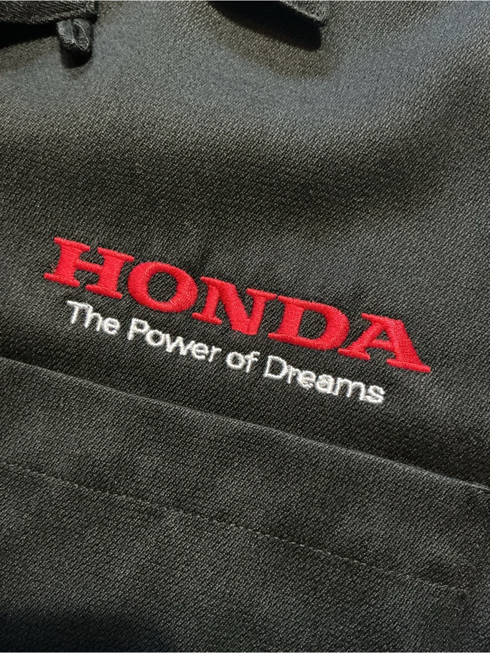 Honda The Power Of Dreams Embroidered Loop Collar Black Button S/S Shirt